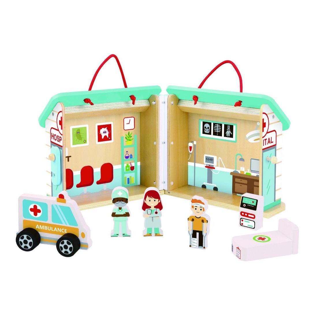 Tooky Toy Wooden Foldable Hospital