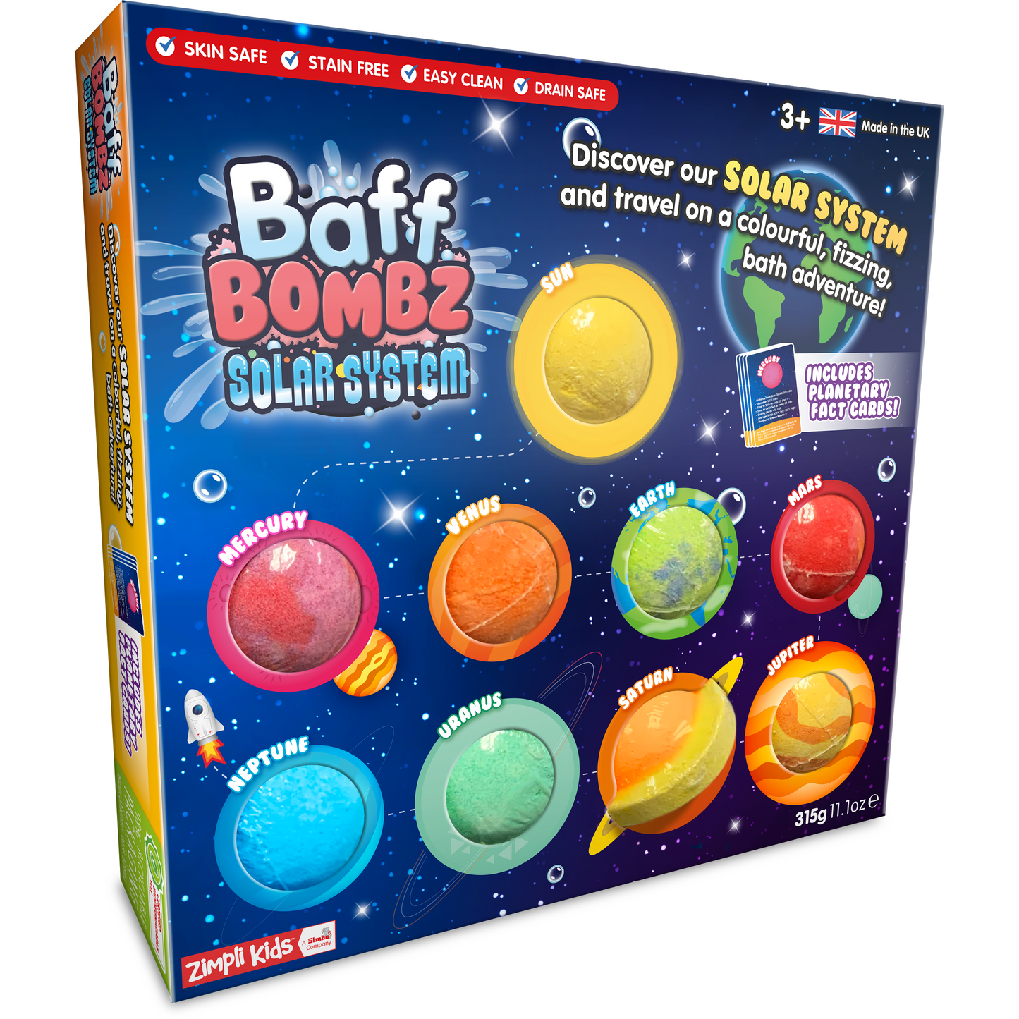 Zimpli Kids Baff Bombz Solar System Educational Kit