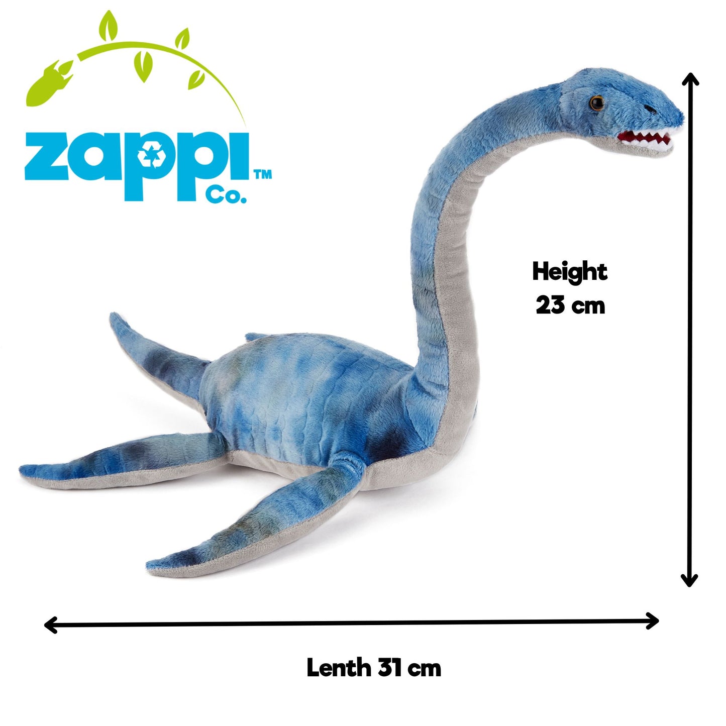 Zappi Plesiosaur Dinosaur 16" ECO Plush Soft Toy