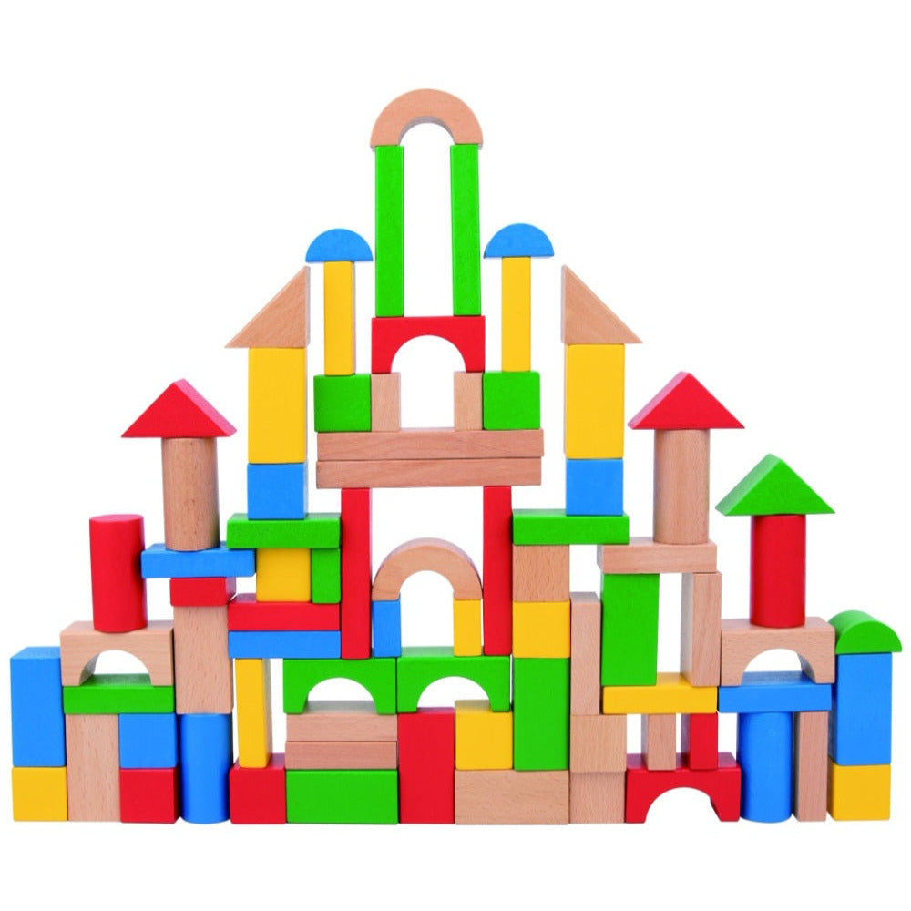 Tooky Toy Wooden 100-piece Blocks