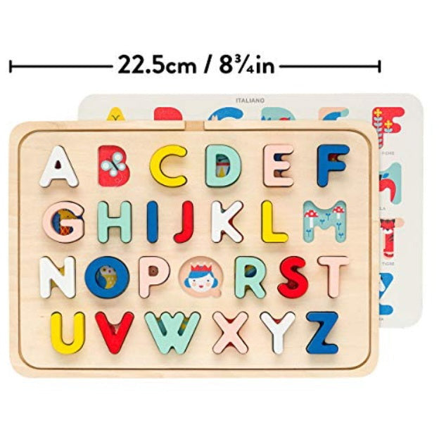 Petit Collage Multi Language Alphabet Wooden Jigsaw Puzzle