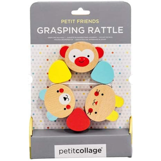 Petit Collage Wooden Grasping Rattle